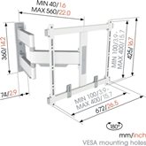 Vogel's ELITE TVM 5445 | Draaibare tv-beugel | 32-65" Wit 15